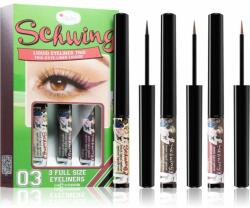 theBalm Schwing® Liquid Eyeliner Trio dermatograf lichid de lunga durata 3x1, 7 ml