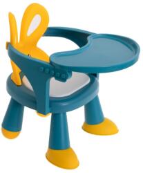 IMK Asztalszék gyerekeknek, 2 az 1-ben, nyúl alakú, ergonomikus forma, állítható magasságú, kék-sárga (ARA-1KX5846)