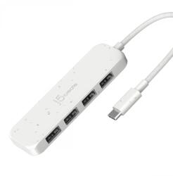 J5CREATE Eco-Friendly USB-C to 4-Port Type-A Gen 2 Hub fehér (JCH341EW-N)