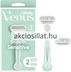 Gillette Venus Smooth Sensitive borotvakészülék + 2 betét (Zöld)