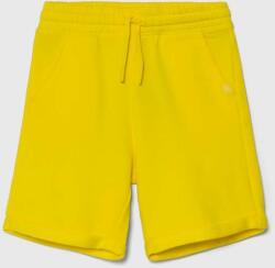 United Colors of Benetton gyerek pamut rövidnadrág sárga, állítható derekú - sárga 150 - answear - 4 990 Ft