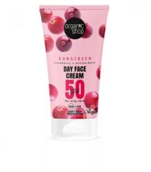 Organic Shop fényvédő nappali arckrém áfonyával SPF50 (zsíros bőrre), 50 ml