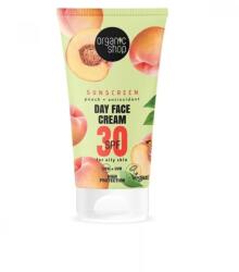 Organic Shop fényvédő nappali arckrém őszibarackkal SPF30 (zsíros bőrre), 50 ml