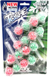  Toshe Winter Pine téli fenyő illatú WC-frissítő és WC-illatosító golyók - 4x55 g