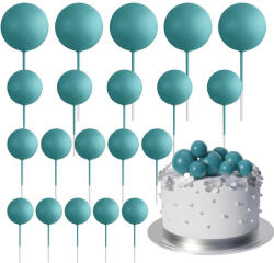  20 darabos műanyag dekorációs gömb - Türkiz kék
