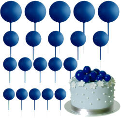 20 darabos műanyag dekorációs gömb - Sötét kék