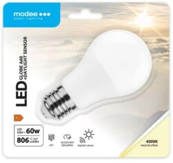 Modee LED (DL Sensor) alkonykapcsolós (Gömb) A60 8, 8W E27 200° 4000K (806 lumen)