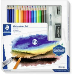 STAEDTLER akvarell prémium színesceruza készlet (tölthető ecsettel, radírral, hegyezővel, grafitceruzával) (COR_2020_TS6114610C)