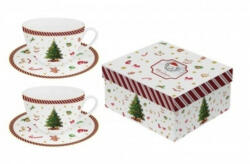 Duo Gift D. G. 36626 Porceláncsésze+alj 280ml, 2 személyes, dobozban, Christmas Tree 2 (59o2693936626)