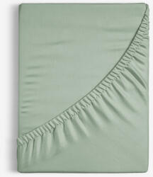 Goldea cearceaf de pat cu elastic din bumbac - verde salvie 200 x 200 cm