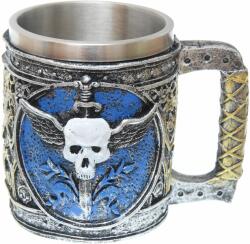 Tole 10 Imperial Cana Medievala Winged Skull, 11cm, 400ml decorat 360grade Tole 10 Imperial 39609
