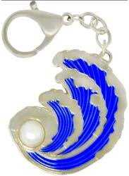  Breloc Valul de Apa, amuleta banilor, metal argintiu 14 cm