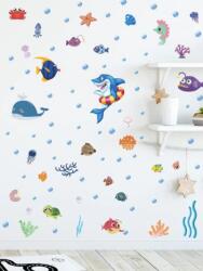 Vanshe Homedecor Falmatrica gyerekszobába, fürdőszobába - Vicces tengeri állatok