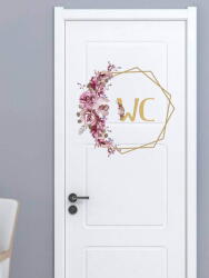 Vanco-Up Falmatrica fürdőszobába - WC felirat virágokkal