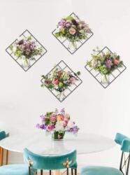 Vanshe Homedecor Falmatrica nappaliba - Színes virágok vázában 4 db-os