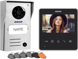 ORNO Videointerfon pentru o familie ORNO NAOS RFID OR-VID-SH-1074, color, monitor LCD 4.3 , control automat al portilor, 10 sonerii, infrarosu, deschidere cu ajutorul etichetelor de proximitate, gri negru 