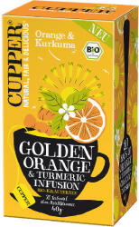 Cupper bio narancs és kurkuma tea 40 g - nutriworld