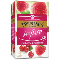 TWININGS vörösáfonya és málna herbatea bodzavirággal 40 g - nutriworld