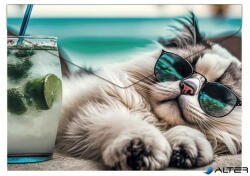 Panta Plast Irattartó tasak, A4 PP, patentos, 180 mikron, PANTA PLAST "Chillout cat (0410-0062-54) - alter