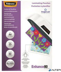 Fellowes Meleglamináló fólia, 80 mikron, A4, fényes, 25 db, FELLOWES (5396205) - alter