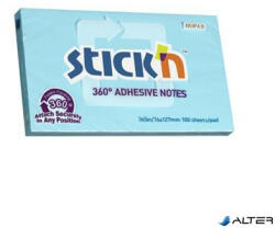 STICK N Öntapadó jegyzettömb, 76x127 mm, 100 lap, STICK N „360°, kék (21557) - alter