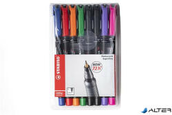 STABILO Alkoholos marker készlet, 0, 4 mm, STABILO "OHPen S", 8 különböző szín (841/8) - alter
