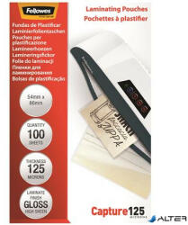 Fellowes Meleglamináló fólia, 125 mikron, 54x86 mm, fényes, 100 db, FELLOWES (5306302) - alter