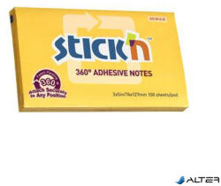 STICK N Öntapadó jegyzettömb, 76x127 mm, 100 lap, STICK N „360°, sárga (21555) - alter