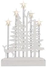 EMOS DCAW13 35, 5 cm 2x AA beltéri meleg fehér fa erdő csillagokkal időzítős LED dekoráció (DCAW13)