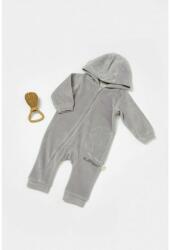 BabyCosy Salopeta Elefant cu maneca lunga si gluga din 80%bumbac organic si 20% poliester - Gri, BabyCosy (Marime: 12-18 Luni) (BC-CSYK6046-12) - babyneeds