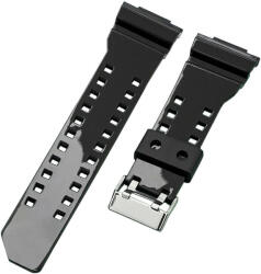 Ricardo Curea pentru Casio G-Shock, din plastic, negru lucios, cataramă argintie (pentru modelele GA-100, GA-110, GD-120, GLS-100)
