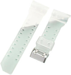 Ricardo Curea pentru Casio G-Shock, din plastic, albă transparentă, cu cataramă argintie (pentru modelele GA-100, GA-110, GD-120, GLS-100)