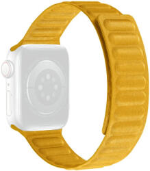 Ricardo Curea pentru Apple Watch 42/44/45mm, curea textilă magnetică, galbenă