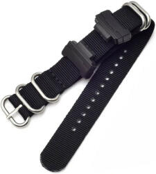 Ricardo Curea pentru Casio G-Shock, textilă, neagră, cu cataramă argintie (pentru modelele GA-100/110/120, DW-5600, GD-100)
