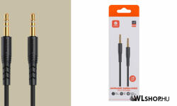 Vipfan AUX Audió kábel 3, 5 mm-es mini jack 1m L04 aranyozott - Fekete (L04)