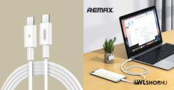 REMAX USB-C-USB-C töltő és adatkábel, 100W, PD, QC3.0, 5A, 1m, Remax Marlik - Fehér