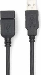 Nedis CCGL60010BK10 USB-A apa - USB-A anya 2.0 Hosszabbító kábel - Fekete (1m) (CCGL60010BK10)