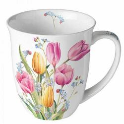 Tulipános porcelán bögre - 400 ml - Tulips Bouquet (VR-18417030)