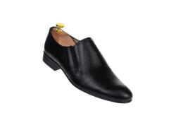Rovi Design OFERTA MARIMEA 42 - Pantofi barbati cu elastic eleganti casual din piele naturala neagra LMOD1NEL (LMOD1NEL)