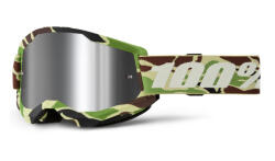 100% STRATA 2 New War Camo motokrossz szemüveg zöld (ezüst plexi)