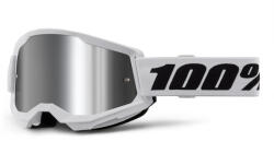 100% STRATA 2 New motokrossz szemüveg fehér (ezüst plexi)
