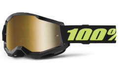 100% STRATA 2 New Solar motokrossz szemüveg fekete (arany plexi)