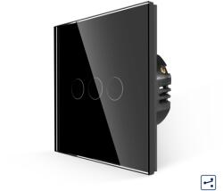 Luxion Intrerupator Triplu Cap Scara cu Touch din Sticla LUXION, Serie A - culoare negru