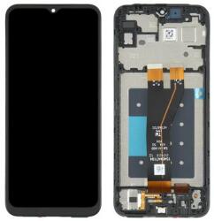 Samsung A146B Galaxy A14 5G, A145F Galaxy A14 4G, M146B Galaxy M14 4G (Széles csatlakozós) előlap keret, lcd kijelző és érintőpanel, fekete (gyári)