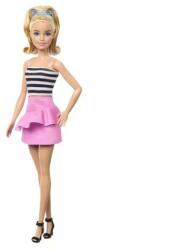 Mattel Barbie: Fashionista 65. évfordulós baba fekete-fehér csíkos topban HRH11