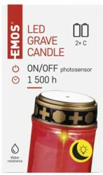 EMOS DCCV20 piros, 2x C, kültéri és beltéri, meleg fehér, érzékelő LED temetői mécses (DCCV20)