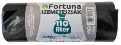 Fortuna Szemeteszsák FORTUNA 110L fekete 60x100 cm 10 db/tekercs (6010022) - tonerpiac