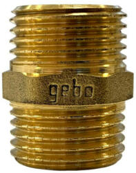 GEBO Niplu alama 1/4", filet exterior - filet exterior, GEBO GOLD (280-2BR)
