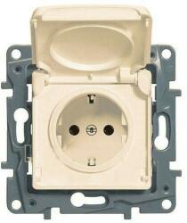 Legrand Priza simpla IP44 cu capac, contact mecanic cu arc, culoare bej (664847)