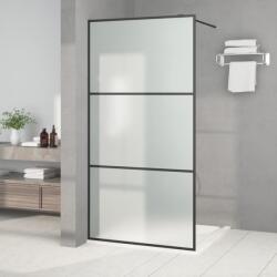 vidaXL Perete cabină duș walk-in negru 100x195 cm sticlă ESG mată (152112) - comfy